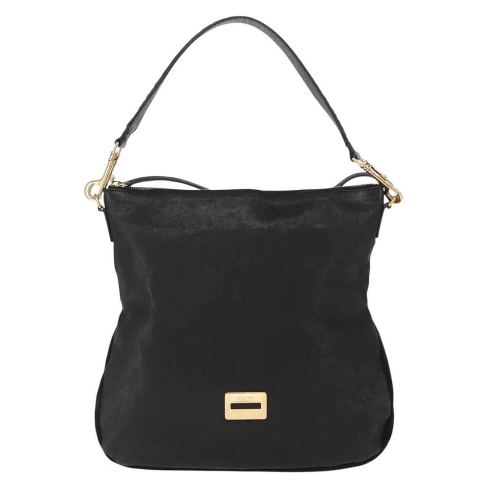 Celine Leather Shoulder Bag Black